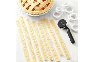 8 Pack DIY Interchangeable Rolling Pie Wheel Pastry Cutter, Premium Cut Dough Tools Set for Baking, Pie Maker Accessories wit