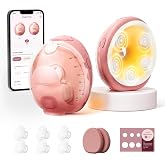 Momcozy Wellness 1 Wearable Breast Pump, Warm-Massage Hands-Free Pump with Heated Flange&amp;Simulated Massage for Comfortable Breastfeeding&amp;Let-Down, App-Controlled, 4 Modes 12 Levels, 180ml/6oz
