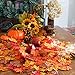 Maple Leaves Artificial Fall Leaves Bulk 400Pcs Assorted Mixed Faux Fall Color Maple Leaves Decoration Fake Maple Left Art for Craft, Wedding, Festival, Party, Thanks-Giving and Outdoor Decorating
