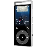 90GB MP3 Player Bluetooth 5.3, HiFi Sound Music Player with Touch Buttons | MP3 Players with Built-in Color Screen, E-Books, Earphones Included, Max 128GB Expandable for Kids, Adults &amp; Sports (Sliver)