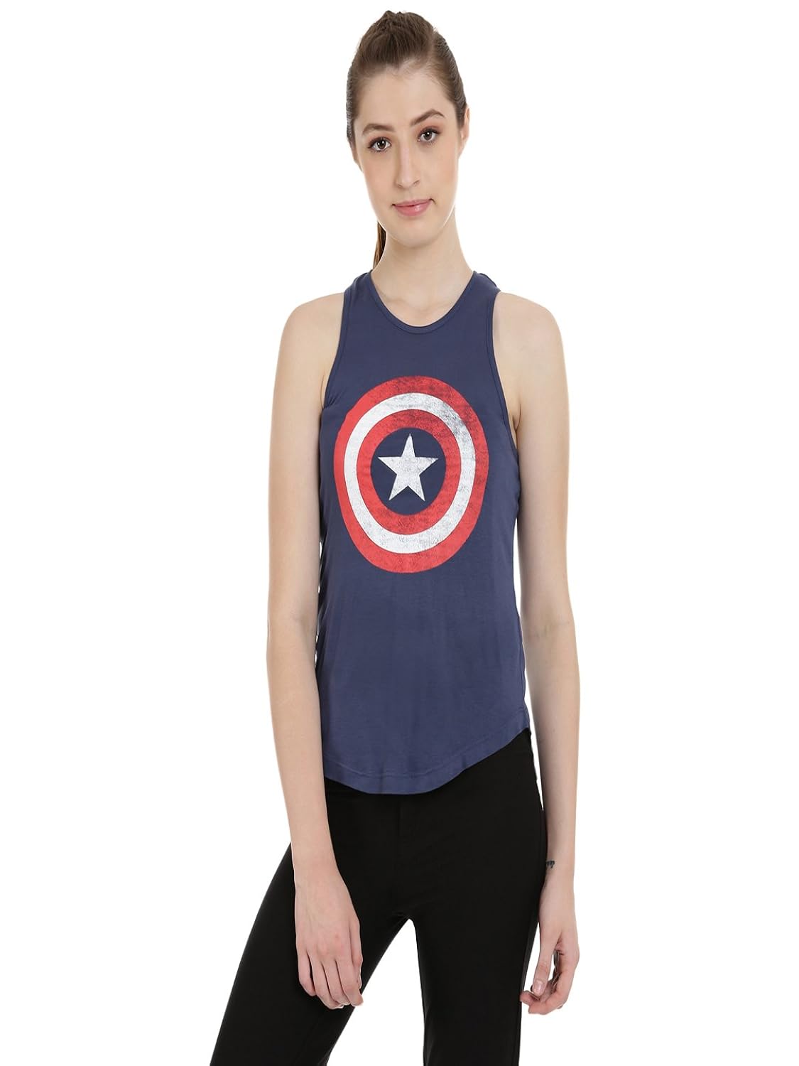 captain america by free authority women's character print t-shirt