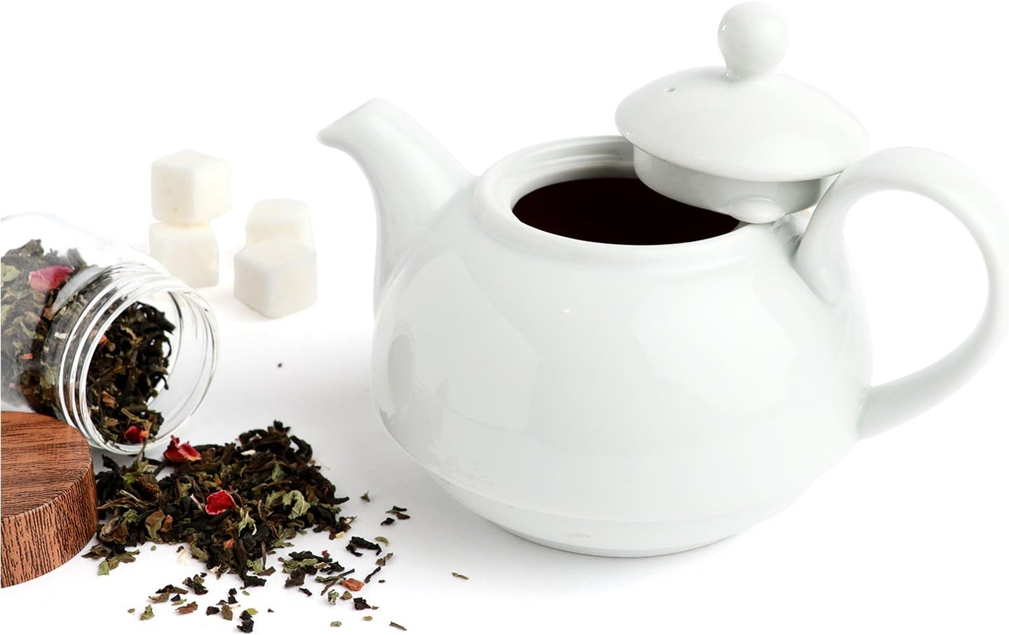 Urban Snackers White Porcelain Tableware Kettle Use for Serving Tea Kettle Tea Pot for Office, Home