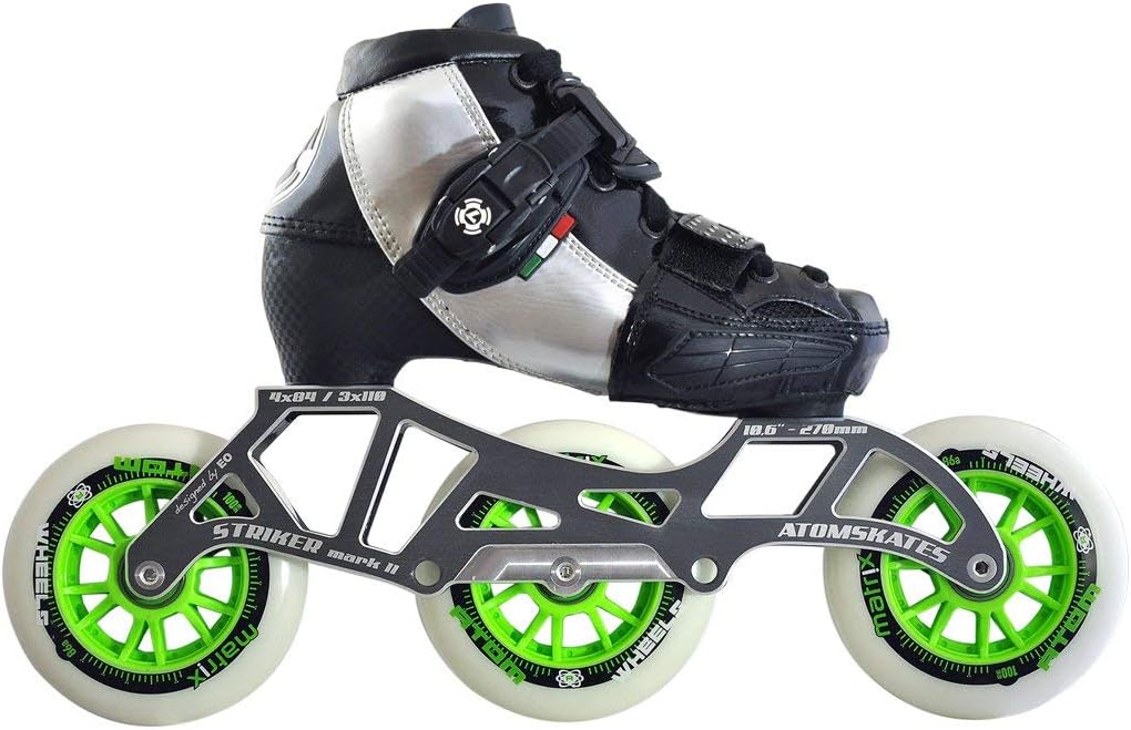 Atom Luigino Kid's 3 Wheel Adjustable Challenge Outdoor Inline Skate Package