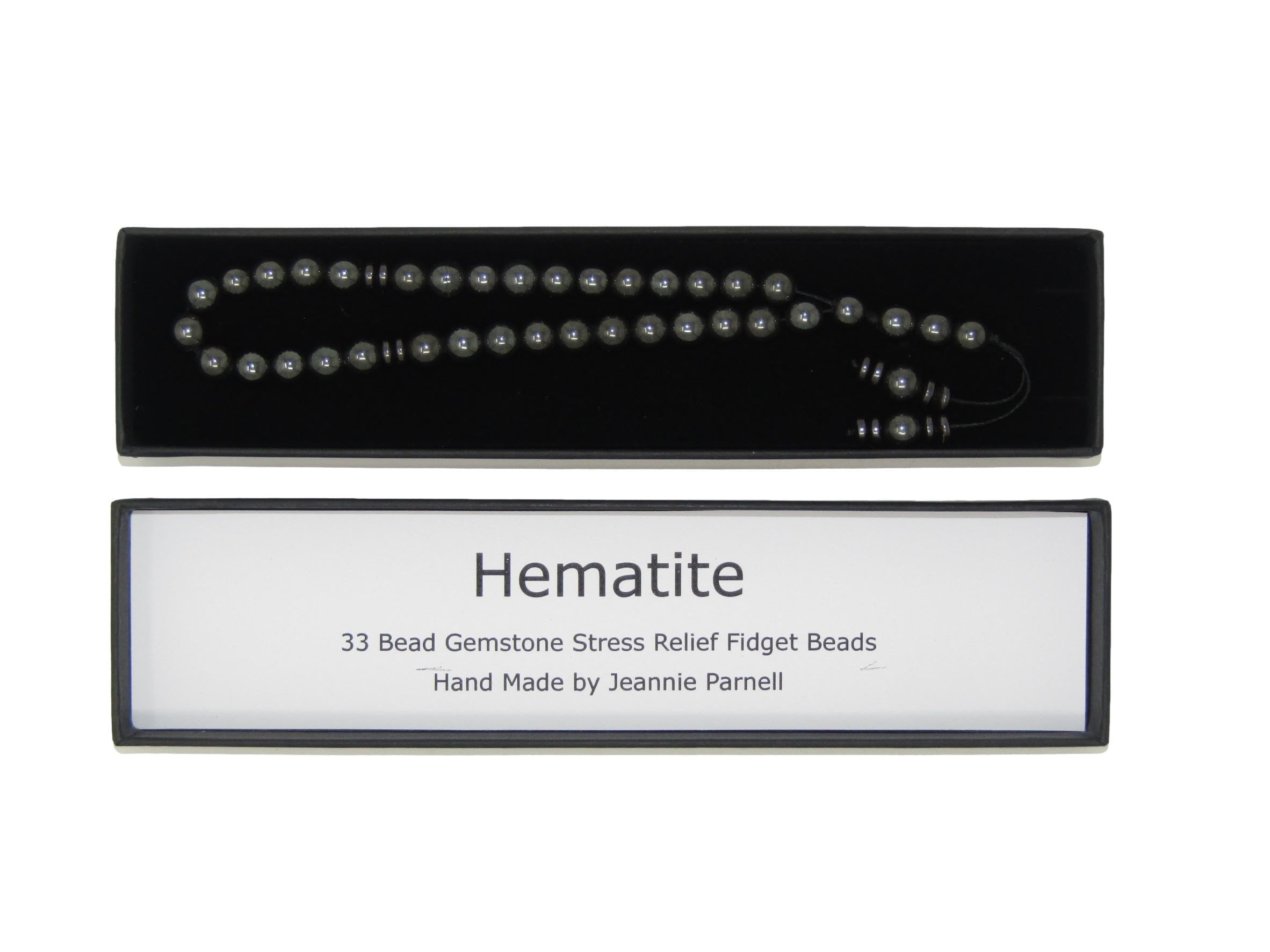 N1 BSHT Stress Relief Fidget Beads 8mm Hematite Gemstone Beads and Accessories in Gift Box Handmade Design by Jeannieparnell