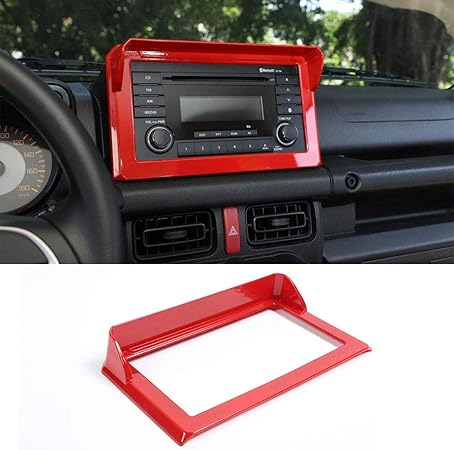 Amazon Pulidi スズキ ジムニー 19 Jb64 Jb74 適用 Abs製 ダッシュボードナビゲーションパネル装飾フレーム Gpsナビゲーションフレーム 中央制御ナビゲーションパネル装飾 装飾用 Suzuki Jimny 車 カーアクセサリー インテリア 内装 パーツ おしゃれ レッド 車