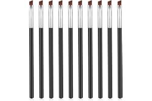 Molain 10 Pcs Eyeliner Brush Fine Angled, Angled Flat Definer Eye Liner Makeup Brushes, Eye Shadow Eyebrow Brush Precision Gel Eye Liner Brush Fine Angled Tinting Brushes for Beauty Eye Makeup Tool