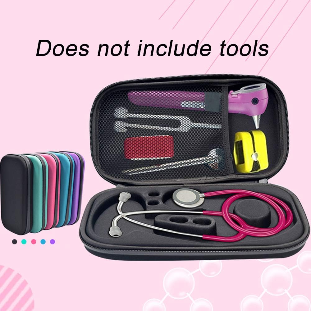 Stethoscope Bag Hard Carry Case EVA Storage Bag Mesh Pockets for Accessories Waterproof Anti-Shock Carry Travel Bag(Green)