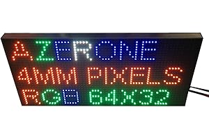 AZERONE Led Matrix Pixel 4MM Pitch led Panels Digital led Module Indoor led Display Screen RGB led Board 2121SMD 64x32 Dots (P4 256x128mm)