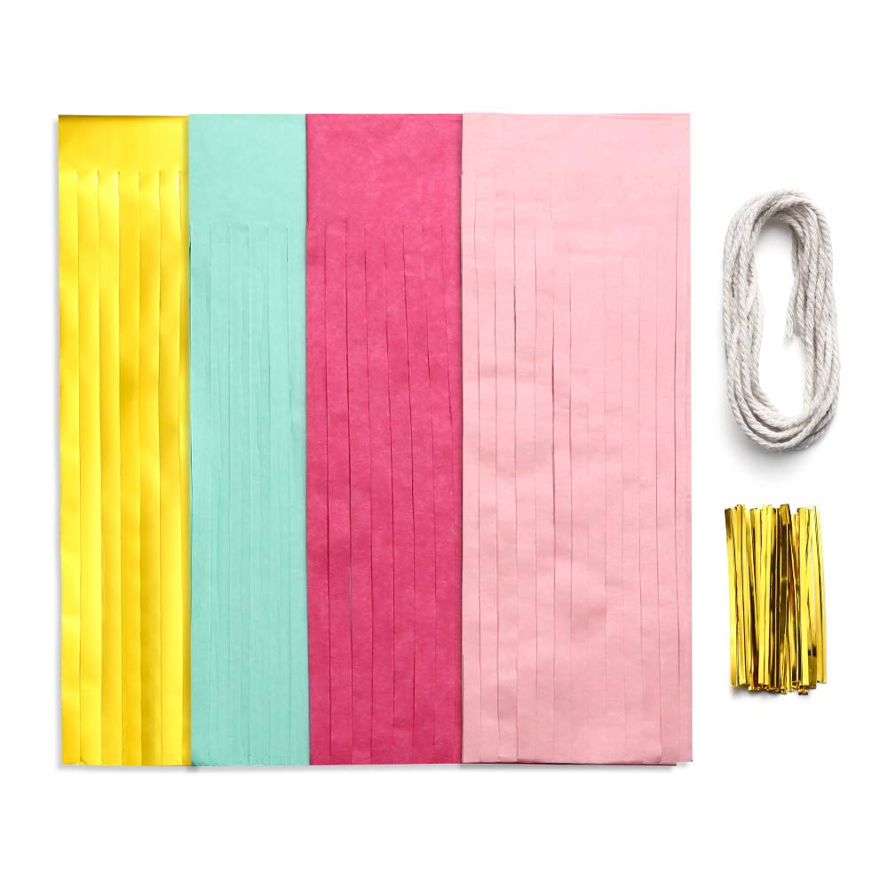 Bromose 20 PCS DIY Tissue Paper Tassel Party Garland, Fringe Garland Nursery Banner for Wedding, Baby Shower, First Birthday, Event & Party Decor