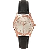 MANIFO Women Classic Arabic Numerals Analog Quartz Watch Leather Strap Luminous Wrist Watch for Ladies