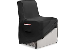 Exokugo Outdoor Recliner Cover Waterproof,600D Heavy Duty Waterproof Patio Chair Covers,Outdoor Furniture Covers for Lawn/Garden Patio Recliner,Black