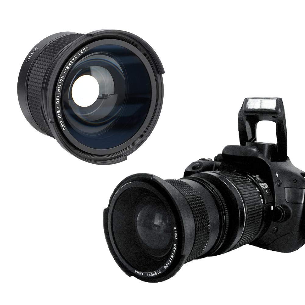 Fisheye Lens 0.35X Wide Angle 52mm Universal SLR DSLR Digital Camera Lens Pentax - Compatible with Cap Included
