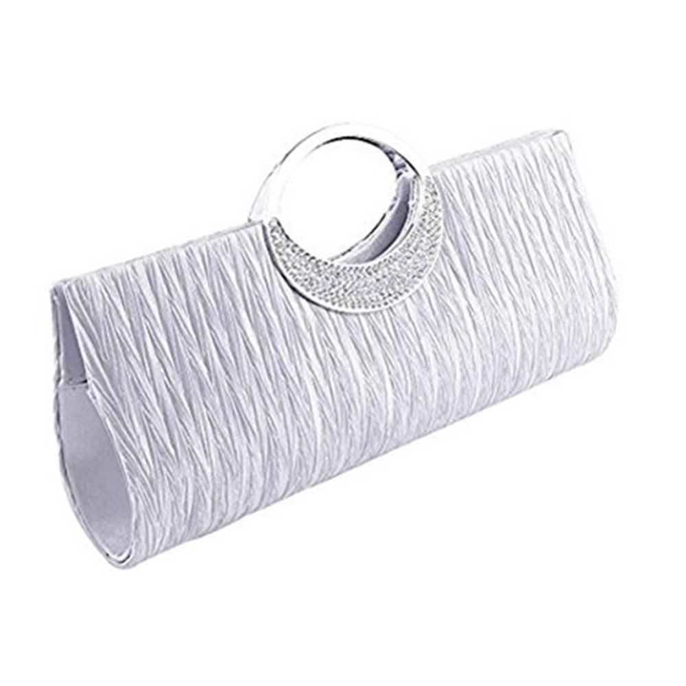 Tskybag Womens Tote Bag Ladies Crystal Diamante Clutch Purse Bridal Wedding Evening Party Handbag Black White Silver Wallet