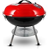 Gas One – 14-inch Portable Barbecue Grill with 3-Point Locking Lid for Heat Preservation – Dual Venting System – Small Charco