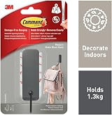 Command Decorative Hook Matte Black Indoor with 2 Strips, 1 Hook view 2