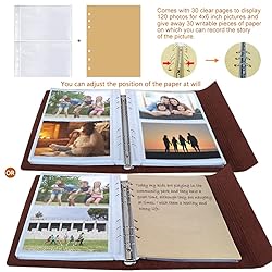Photo Album 4x6 120 Photos, Leather Photo Albums