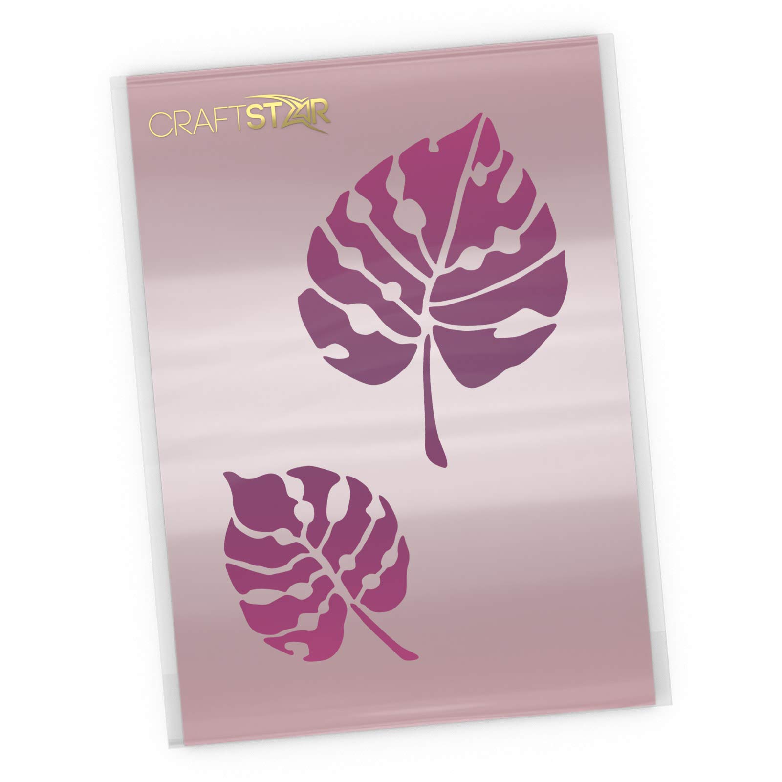 CraftStar Monstera Leaf Stencil Set - Tropical Foliage Craft Template