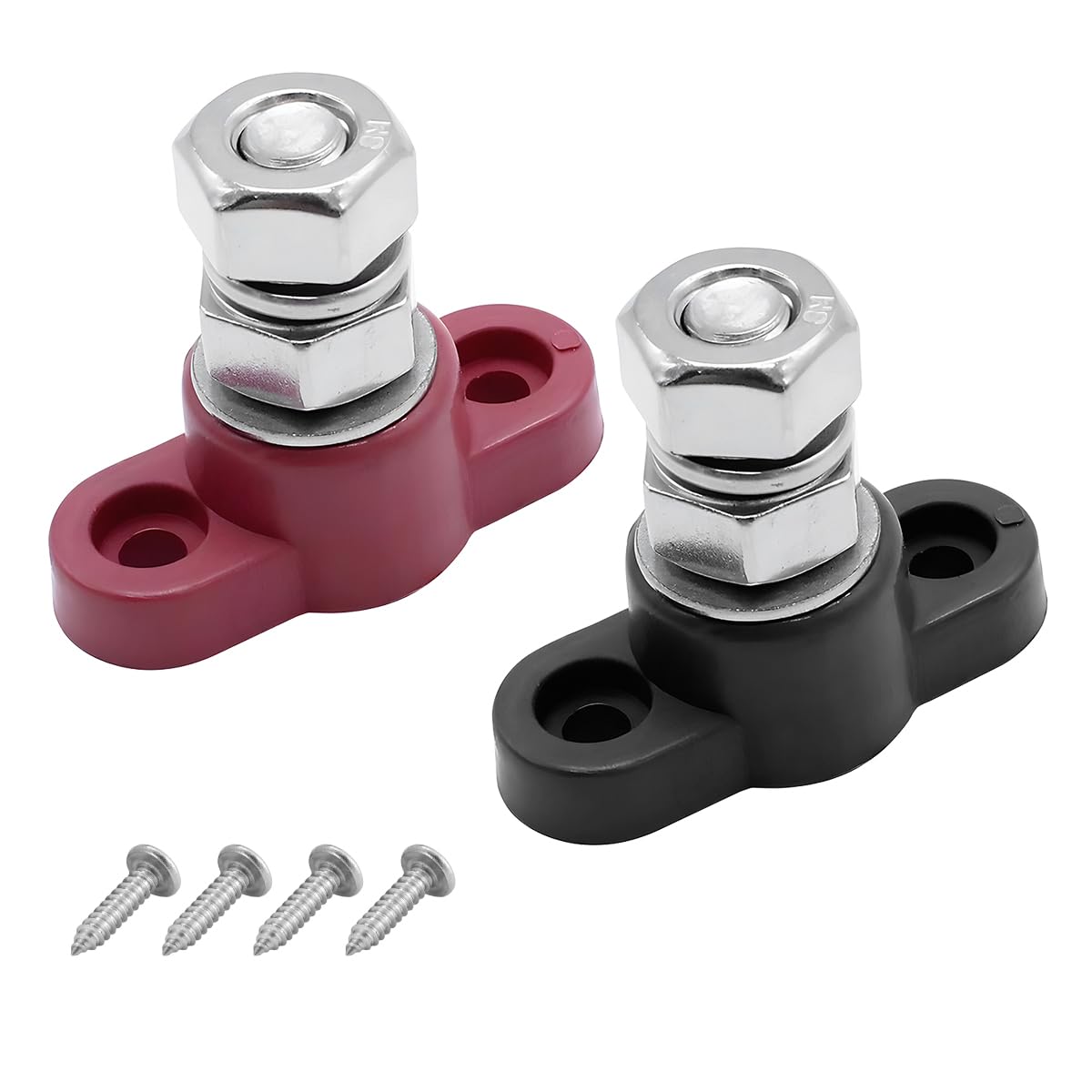 Photo 1 of Osilly 2PCS 3/8" 12V Car Single Stud Battery Junction Posts Block, Heavy Duty Auto Power & Ground Junction Block, Insulated Power Distribution Terminals, Fit Car Marine Boat