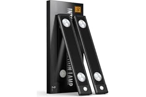 YIGER Under Cabinet Lights, Wireless Motion Sensor Light Indoor, Black 10in LED White Lighting Rechargeable Battery Operated,4 Modes Night Light, Stick-On Magnetic Closet Lights for Kitchen, Hallway(2 Pack)