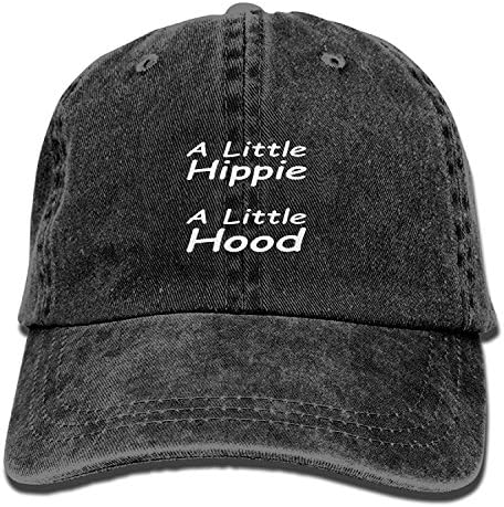 A Little Hippie A Little Hood Adjustable Washed Cap Cowboy Baseball Hat Black