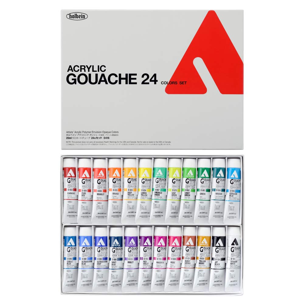 Holbein Acrylic Gouache Set 24 Color Set (Japan Import)