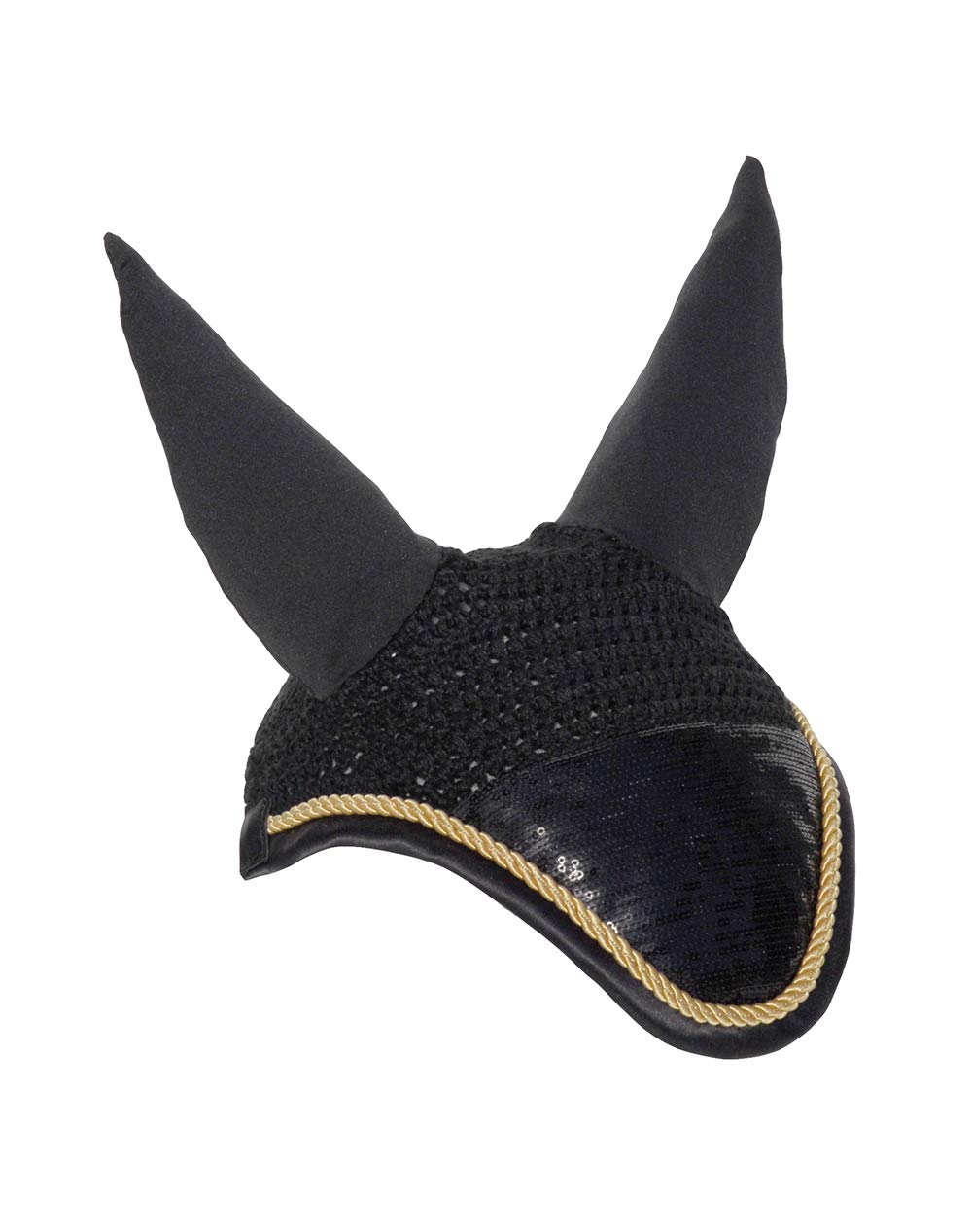 Rhinegold Unisex's 662-P-BLK Sequin Fly Veil, Black, Pony