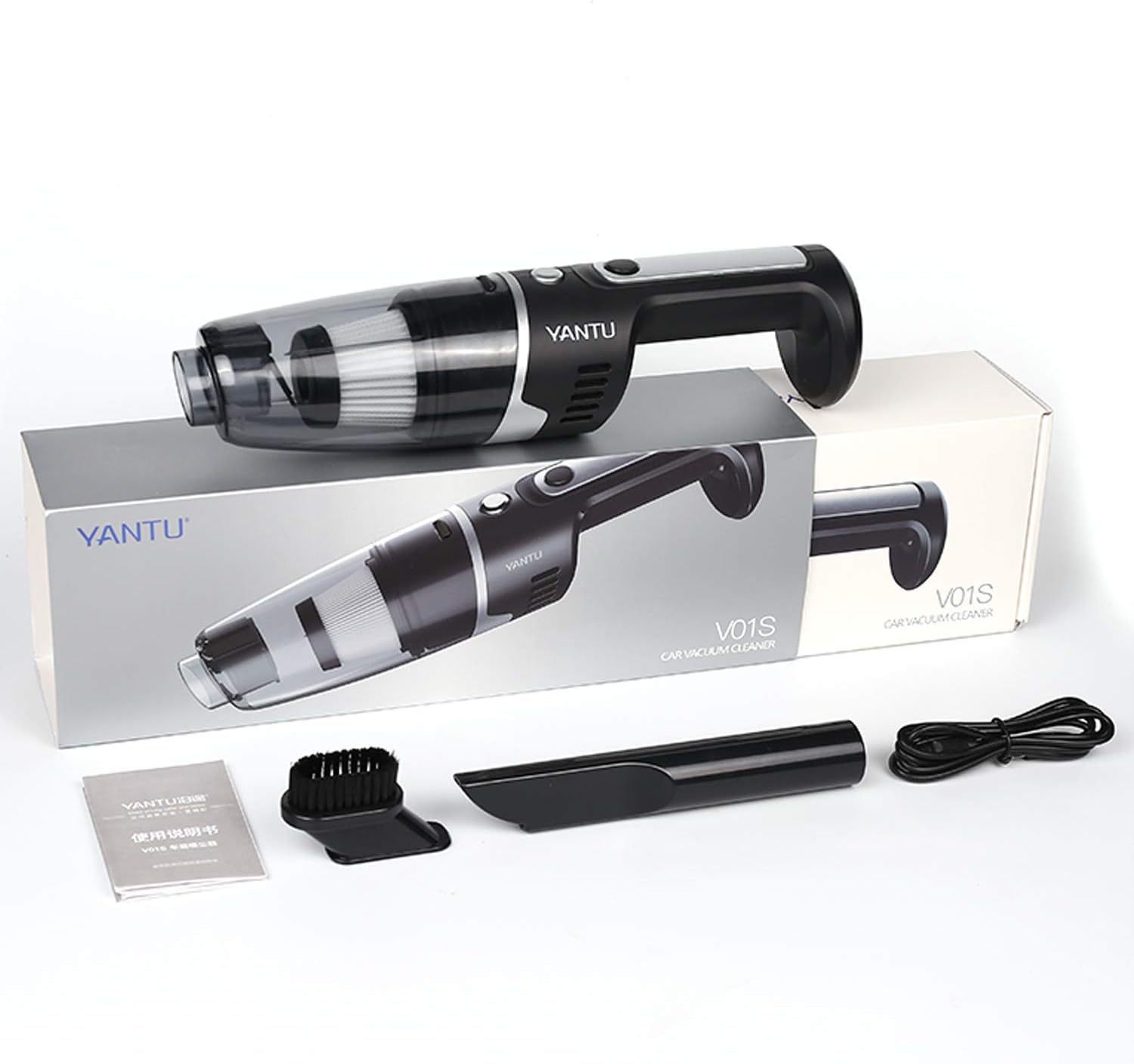 Cordless Handheld Vacuum, YANTU Car Vacuum Cleaner High Power for Quick Car Cleaning, Portable Mini Auto Vacuum Cleaners for Home and Car, DC 12V, 4500PA -