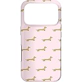 Gold Dachshund Coquette Pink Bow Wiener Dog Doxie Sausage Case for iPhone 17 Pro