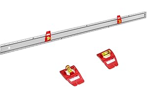 Kapro - 314 Set & Match Ruler - Layout and Marking Tool - Sliding Vials with ⅛ English Gradations - Includes Two Slide & Lock Vials, Zero-Center Scale, and Anti-Slip Feature - Aluminium - 48 Inch