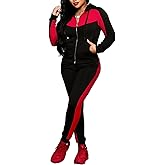 Bealin Women's Jogging Sets 80s 90s Two Piece Outfits Sweatsuit Long Sleeve Zip Tops and Sweatpants Workout Tracksuit Sets