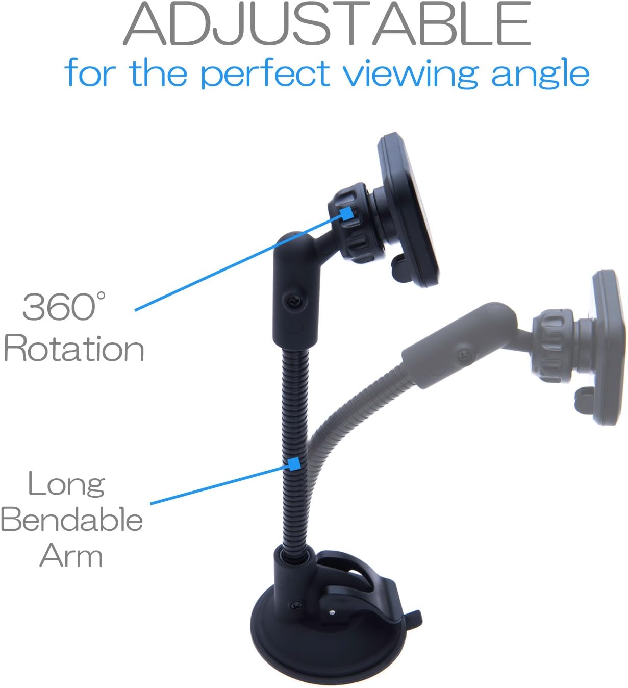 Car Phone Holder Compatible with Apple iPhone 5 5s 6 6s 8 Plus, X, XS, XR, 11 / Blackview A7, Pro, BV7000, PRO IP68, BV8000 PRO, BV2000, E7S / BLU Grand M, VIVO 5R / Elephone S8 / Energizer Energy E10 - Image 3