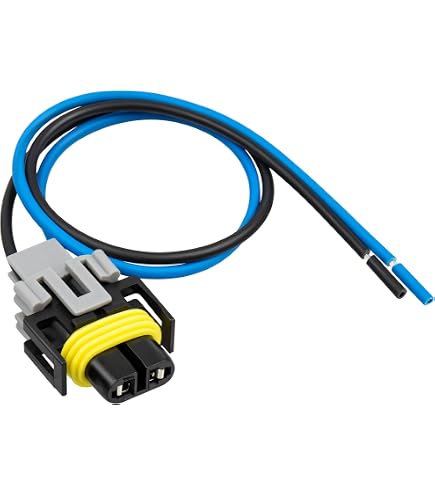 ALLA LIGHTING H11/H8 Headlight Connector – Female Pigtail Harness (Pair) For GM Ford Toyota Honda