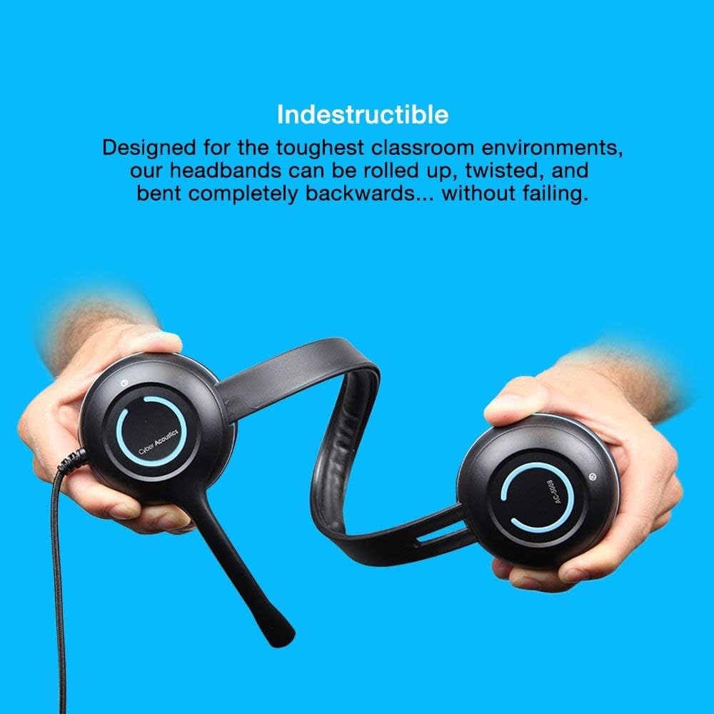 Cyber Acoustics 3.5mm Stereo Headset (AC-5002) with Noise-Canceling Microphone for PCs Tablets - Image 5