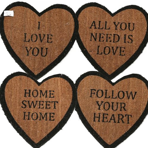 HEART SHAPE DOORMAT NON SLIP DOOR MAT FLOOR ENTRANCE INDOOR