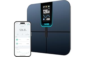 WYZE SCALE Ultra, Smart Scale with 4.3" Color Display, Digital Bathroom Scale for Body Weight BMI Muscle Mass Composition, Wi-Fi & Bluetooth Body Fat Scale with Heart Rate, 400 lbs (Black)