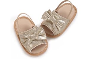 Bellocasa Infant Baby Sandals for Girls Summer Beach Sparkly Tassel Princess Flat Non Slip First Walkers Newborn Crib Shoes