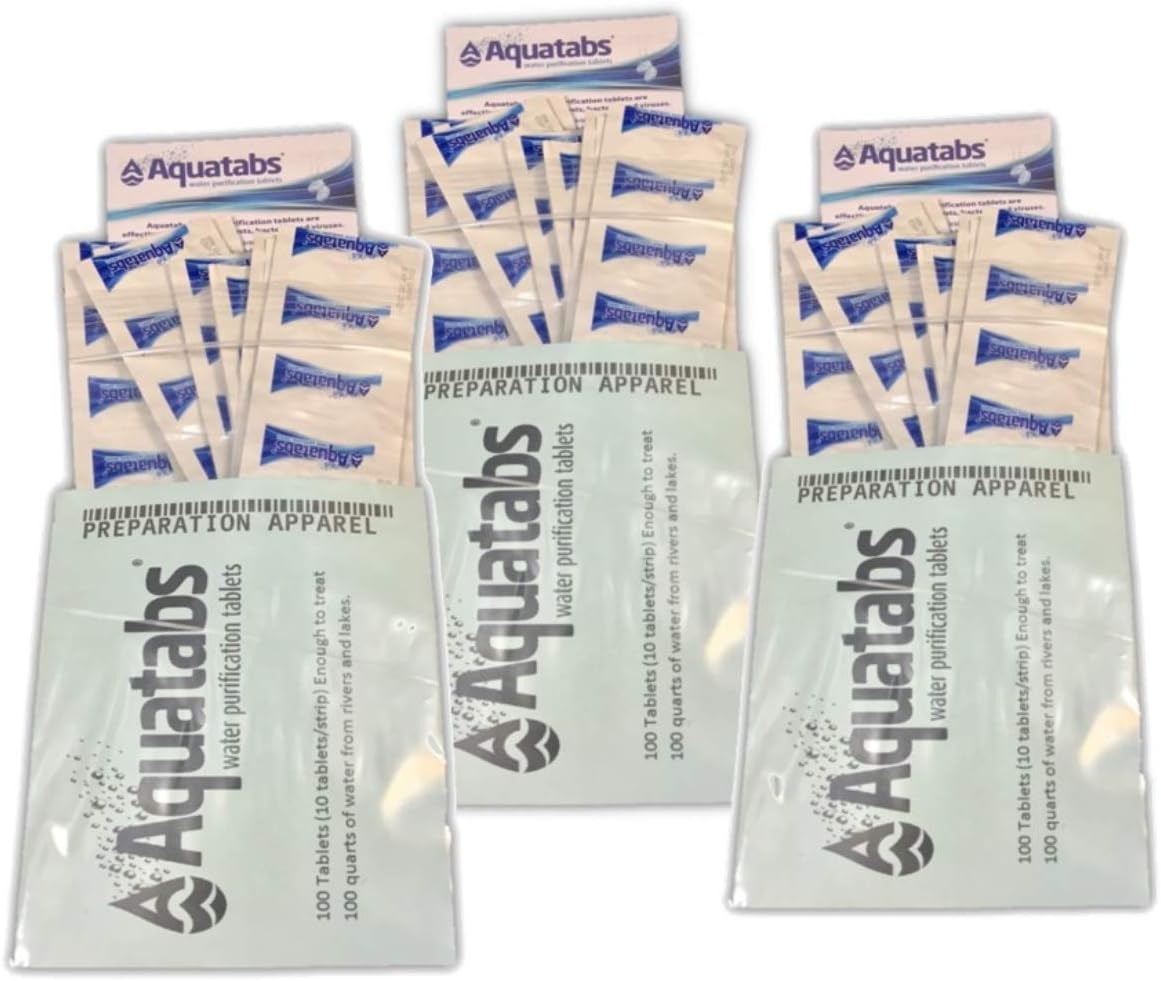 Aquatabs Water Purification Tablets 100 (Three-Pack)