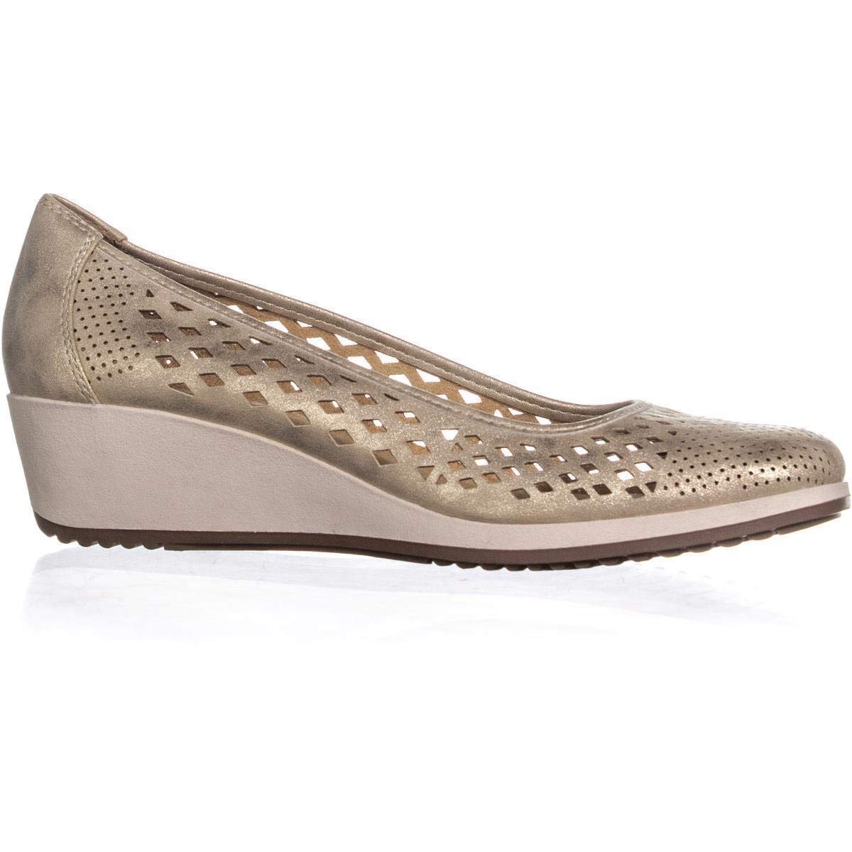 Naturalizer Womens Brina Square Toe Wedge Pumps, Gold, Size 9.5 - Image 5