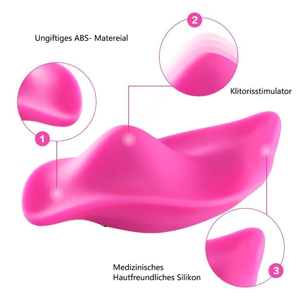 Auflegevibrator für Sie Stimulation der Klitoris mit Fernbedienung, Wearable Klein Klitorisstimulator Klitoris Vibrator Panty Pleasure (Rosa)