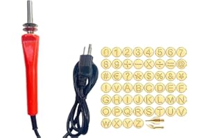 VALHMKT DIY Wood Burning/Carving Set, Diy Wood/Leather Burning Set—26 Letters Copper Mold, Wood Craft DIY Embossing Carving, Wood Burning Kit Letter Wood Burning Tip (Color : Soldering iron+Numbers+Letters)