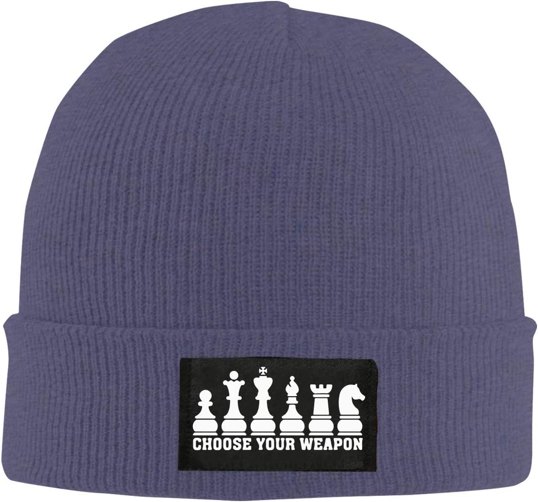 OOworld Unisex Chess Club Choose Your Weapon Knit Cap, Polyester Thick Skiing Cap