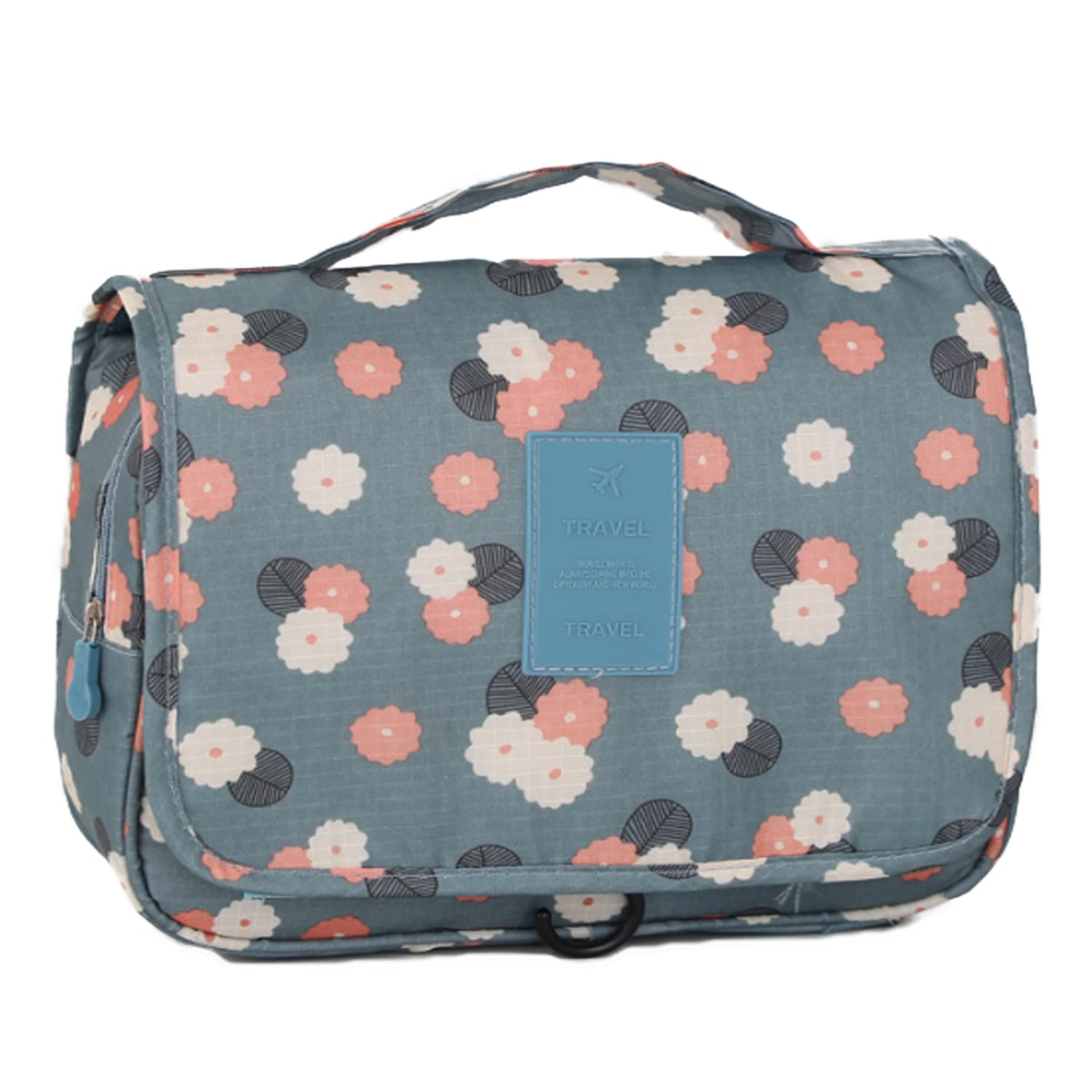 Hanging Toiletry Bag, Travel Hanging Toiletry Wash Makeup Organizer Bag for Women Girls Kids, Blue