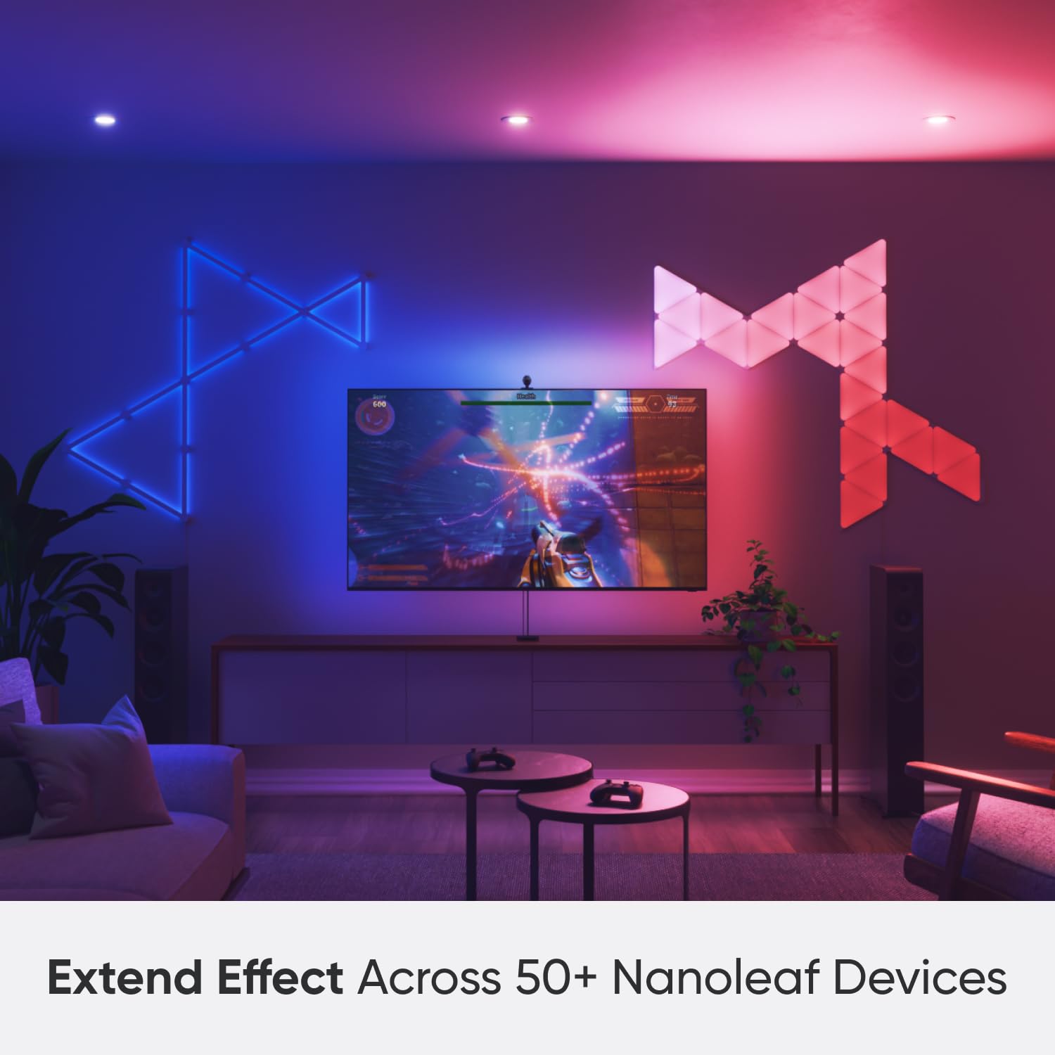 Nanoleaf 4D - TV LED Backlight with Camera, TV Backlight Sync to Screen, Smart Addressable Gradient Lightstrip Kit, App & Voice Control, Trimmable for Home Decor & Gaming (Up to 85