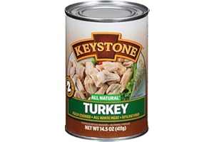 Keystone Meats All Natural Heat and Serve Canned Turkey – 14.5 oz – Fully Cooked and Ready to Eat Canned Meat – All White Meat – Gluten Free – Kitchen Essential for Everyday Meals, Emergency Survival Food – Shelf Stable for 5 Years – Made in the USA – Family Pack of 1