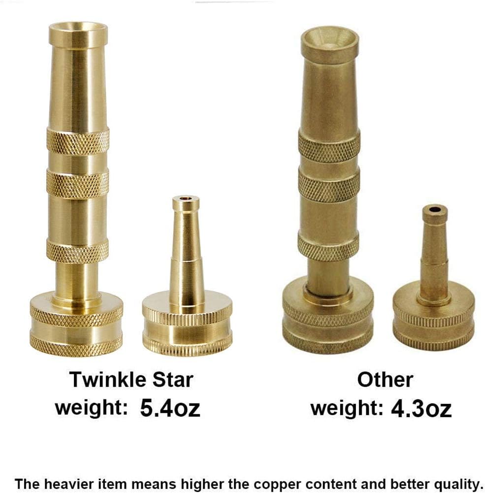 Twinkle Star Solid Brass Heavy Duty Adjustable Twist Hose Nozzle Jet Sweeper Nozzle, TWIS3231 : Garden & Outdoor