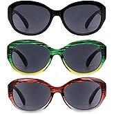 Hyyiyun Reader Sunglasses for Women Full Lens, 3 Pack UV Protection Outdoor Reading Sunglasses 1.5X