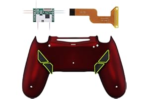 eXtremeRate Soft Touch Scarlet Red Dawn Programable Remap Kit for PS4 Controller with Upgrade Board & Redesigned Back Shell & 4 Back Buttons - Compatible with JDM-040/050/055 - Controller NOT Included