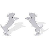 Boma Jewelry Sterling Silver Playful Puppy Dog Stud Earrings