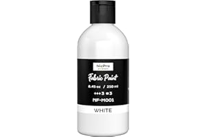 Nicpro White Fabric Paint, 8.45 oz (250 ml) Fabric Paint for Clothes Permanent, Clothing Paint for DIY T-shirts Jeans Crafts, Refresh Furniture Upholstery