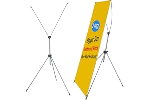 T-SIGN X Banner Stand, Banners & Signs for Business - 23" X 63" To 32" X 78" Adjustable Banner Holder - Portable Retractable Banner with Bag - Banner for Trade Show & Display, Pack of 2